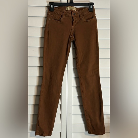 Guess Power Ultra‎ Skinny Brown Pants Size 24 Stretch Soft Jeans Fall Fashion - Picture 1 of 8